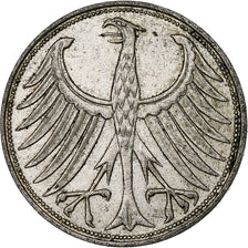 Monnaie, République fédérale allemande, 5 Mark, 1969, Hambourg, TTB+, Argent