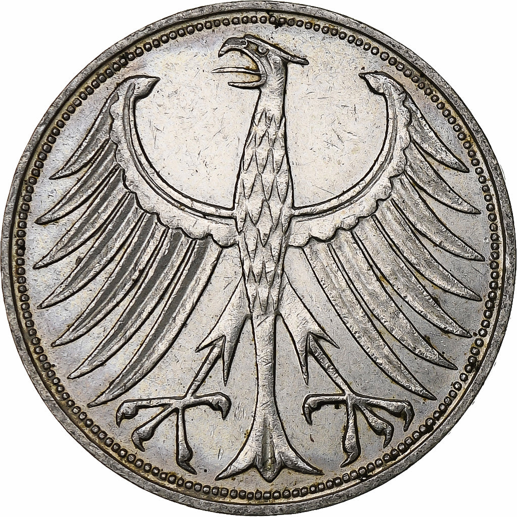 République fédérale allemande, 5 Mark, 1970, Hambourg, Argent, TTB+, KM:112.1