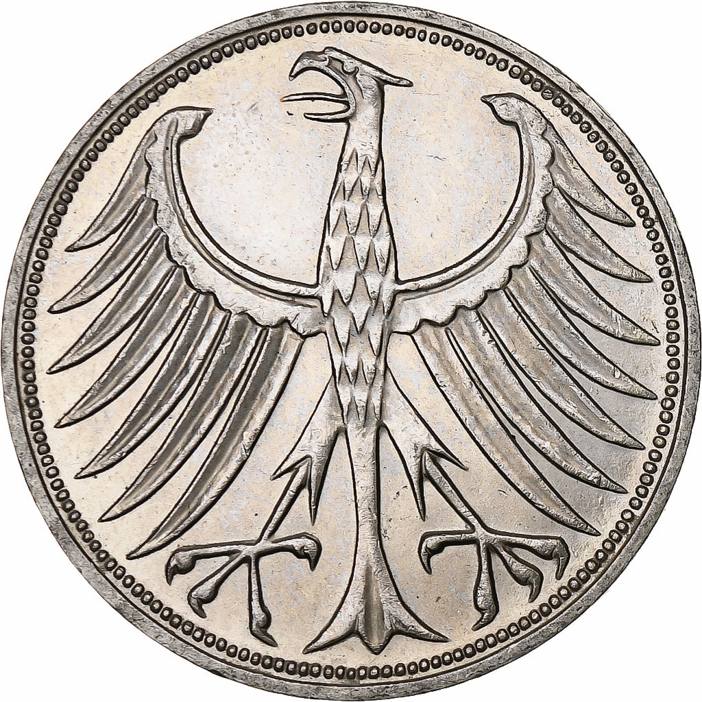 GERMANY - FEDERAL REPUBLIC, 5 Mark, 1973, Stuttgart, Silver, AU(50-53), KM:112.1