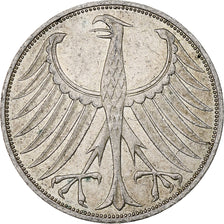 Coin, GERMANY - FEDERAL REPUBLIC, 5 Mark, 1974, Hamburg, EF(40-45), Silver