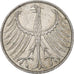 Coin, GERMANY - FEDERAL REPUBLIC, 5 Mark, 1974, Hamburg, EF(40-45), Silver