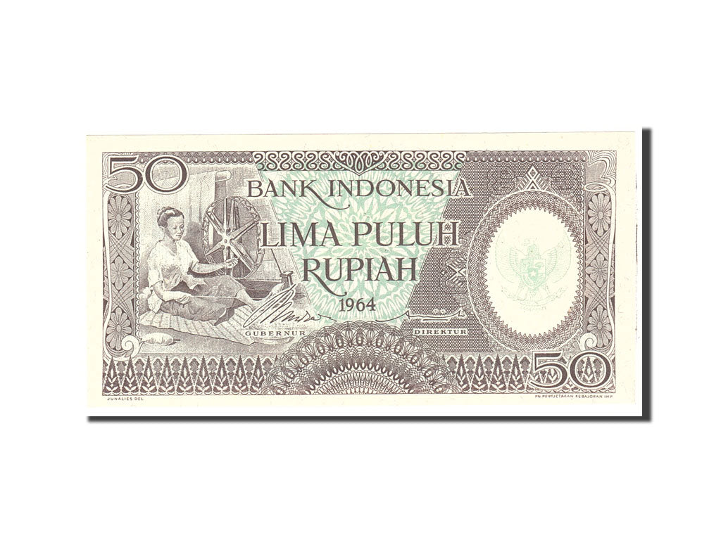 Banknot, Indonesia, 50 Rupiah, 1964, Undated, KM:96, UNC(63)
