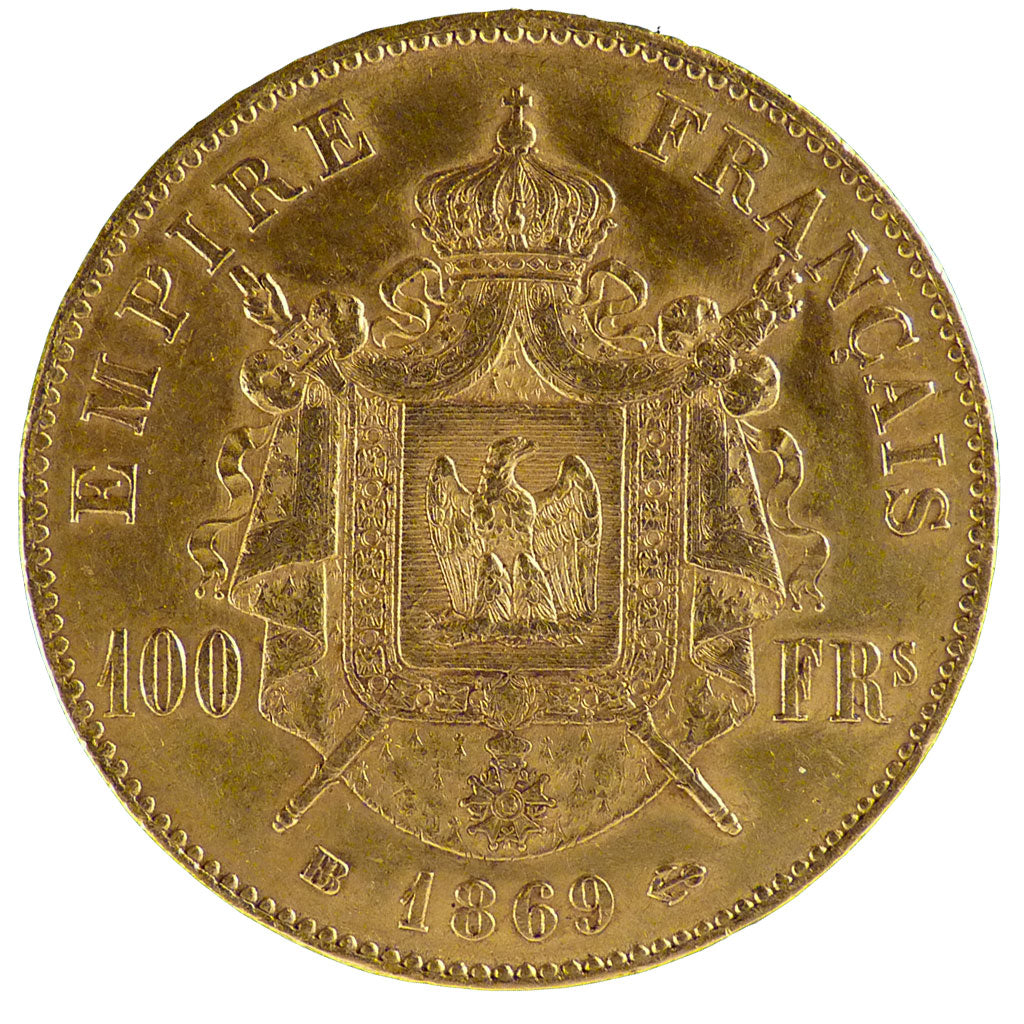 FRANCE, Napoléon III, 100 Francs, 1869, Strasbourg, AU(50-53), Gold, Gadoury #..