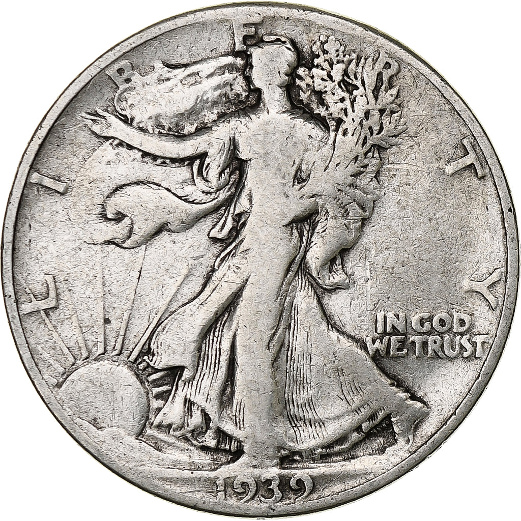 United States, Half Dollar, Liberty Walking, 1939, Philadelphia, Silver