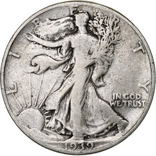 United States, Half Dollar, Liberty Walking, 1939, Philadelphia, Silver