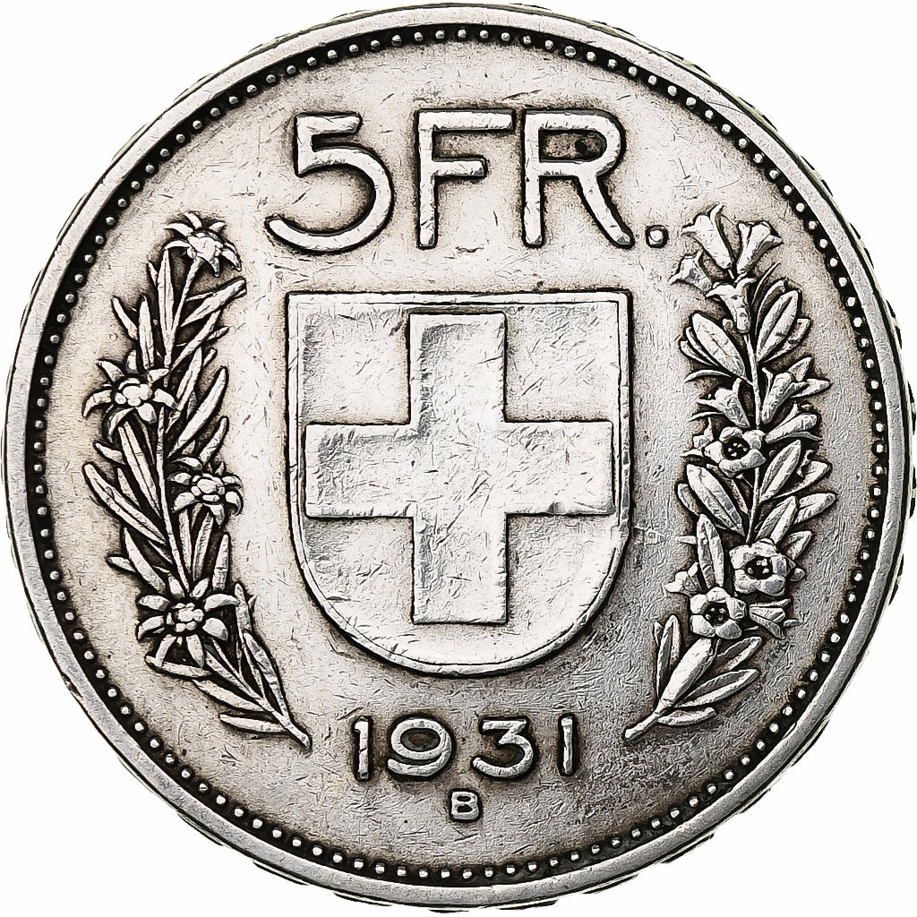 Switzerland, 5 Francs, 1931, Bern, Silver, EF(40-45), KM:40