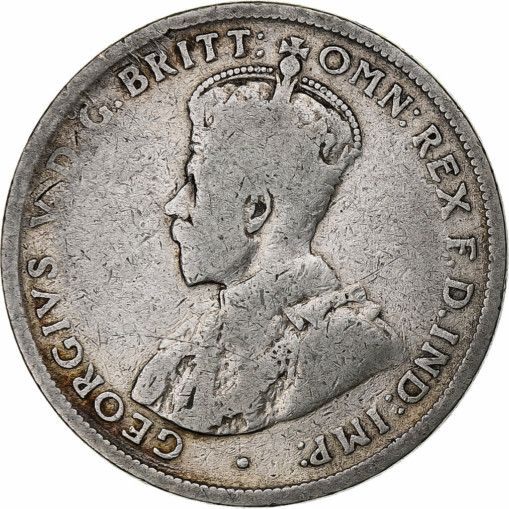 Australië, George V, Florin, 1918, Melbourne, Zilver, FR, KM:27