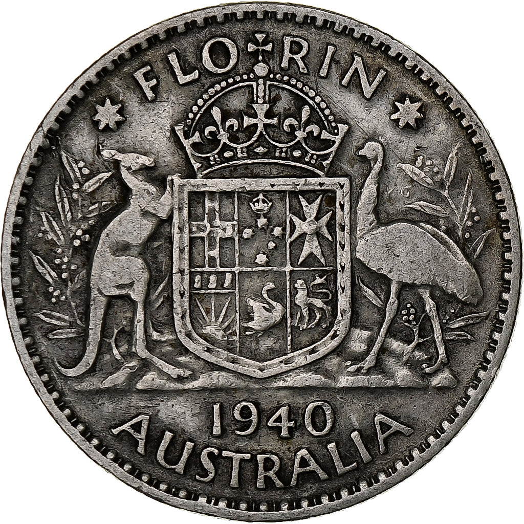 Australia, George VI, Florin, 1940, Silver, EF(40-45), KM:40