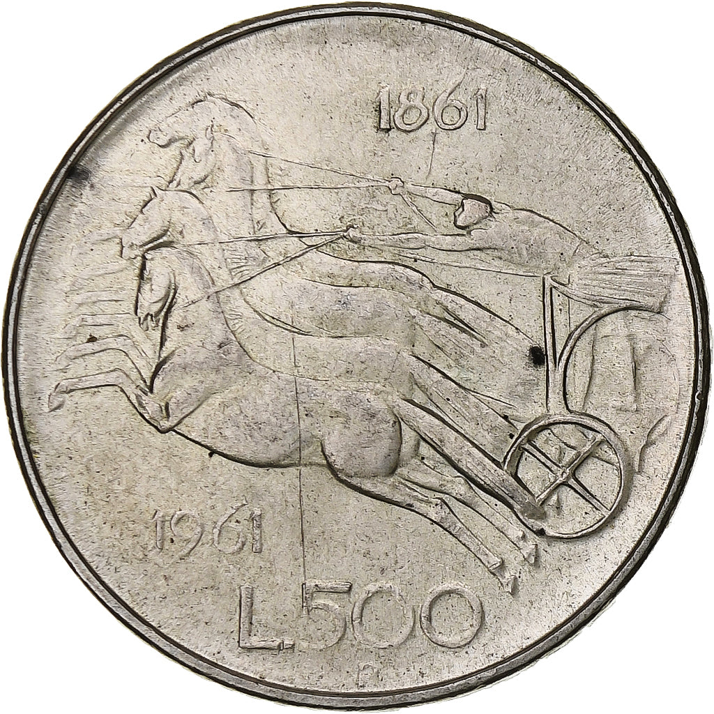 Italy, 500 Lire, 1961, Rome, Silver, AU(50-53), KM:99