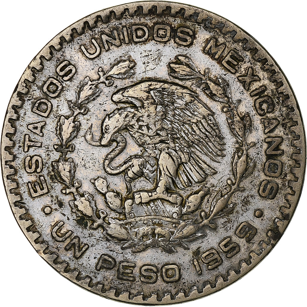 Coin, Mexico, Peso, 1959, Mexico City, VF(30-35), Silver, KM:459