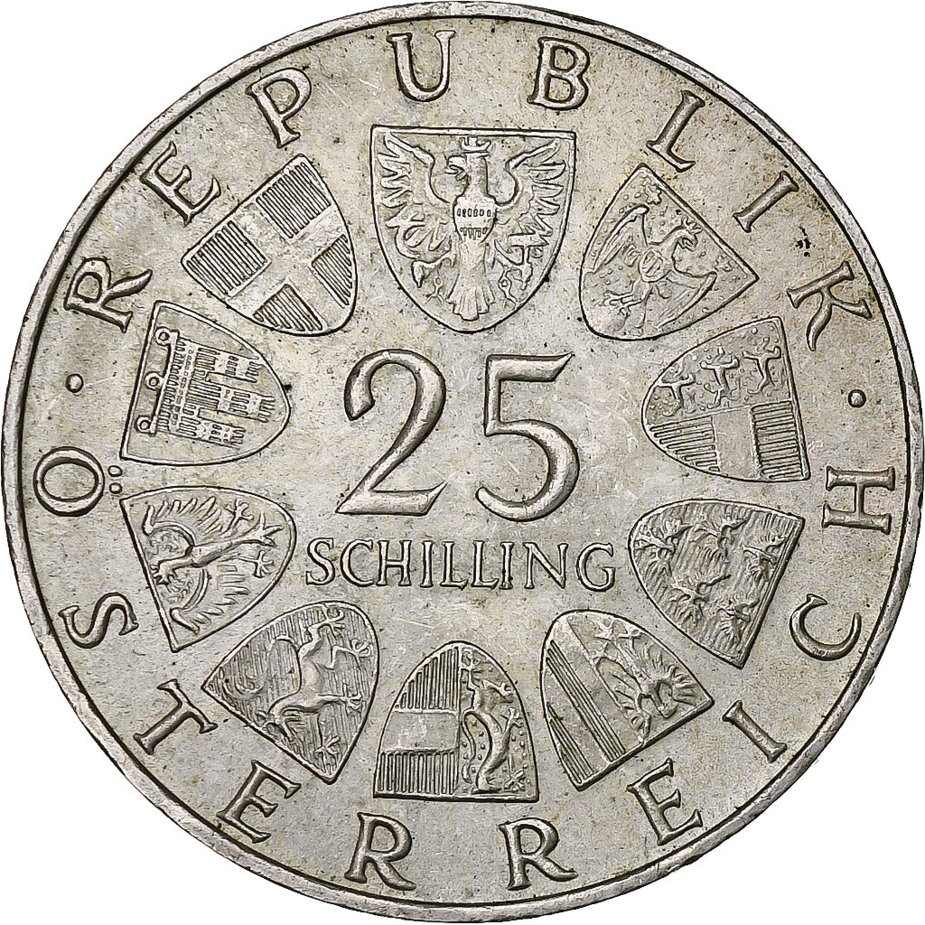 Austria, 25 Schilling, 1969, Plata, EBC, KM:2905