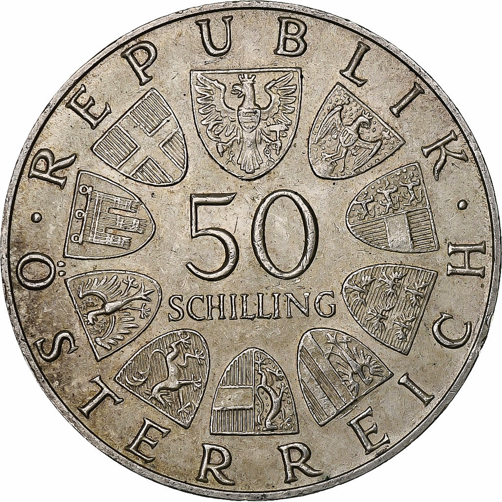 Austria, 50 Schilling, 1970, Silver, AU(55-58), KM:2908