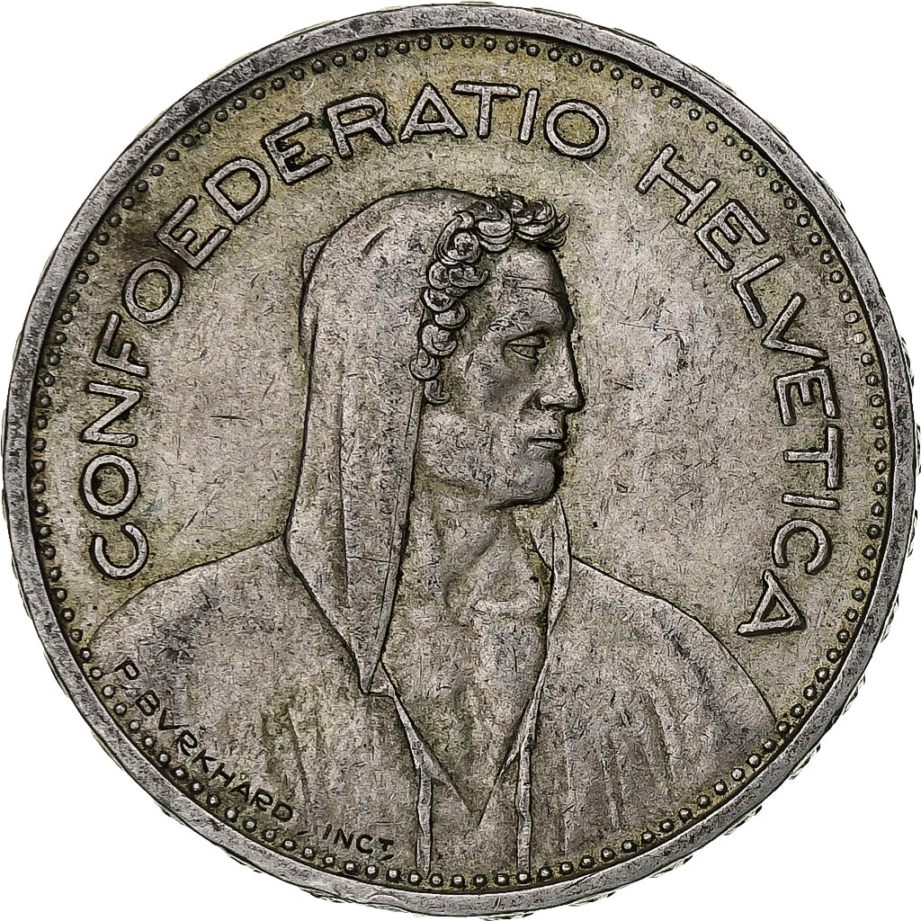 Coin, Switzerland, 5 Francs, 1933, Bern, EF(40-45), Silver, KM:40
