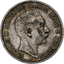 GERMANY - EMPIRE, PRUSSIA, Wilhelm II, 2 Mark, 1907, Berlin, Silver, EF(40-45)
