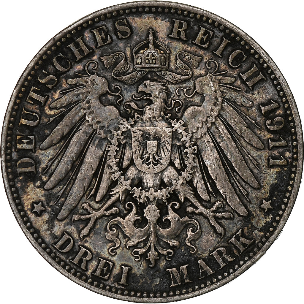 German States, SAXONY-ALBERTINE, Friedrich August III, 3 Mark, 1911