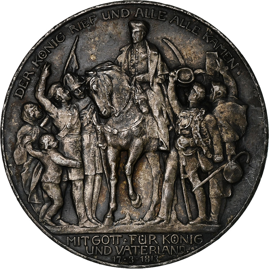 Coin, German States, PRUSSIA, Wilhelm II, 3 Mark, 1913, Berlin, AU(50-53)