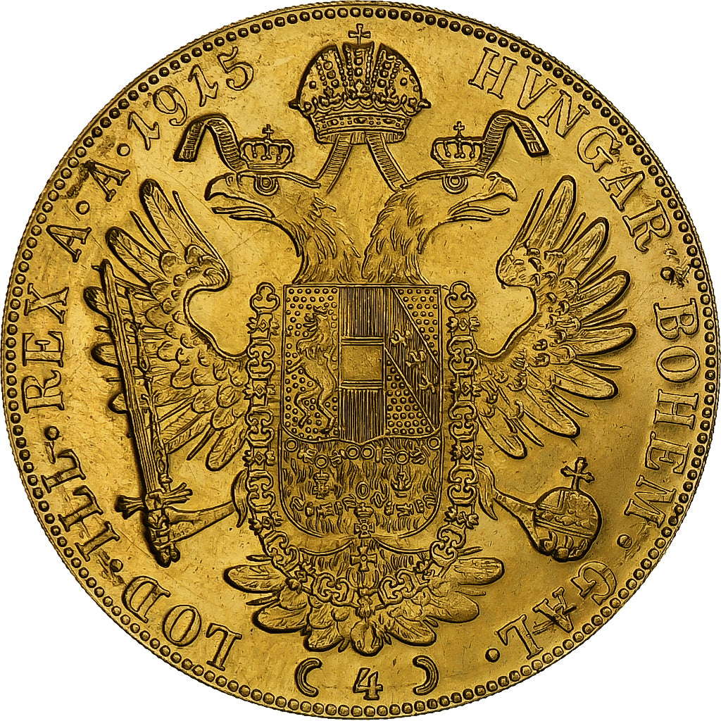 Coin, Austria, Franz Joseph I, 4 Ducat, 1915, Vienne, Official restrike