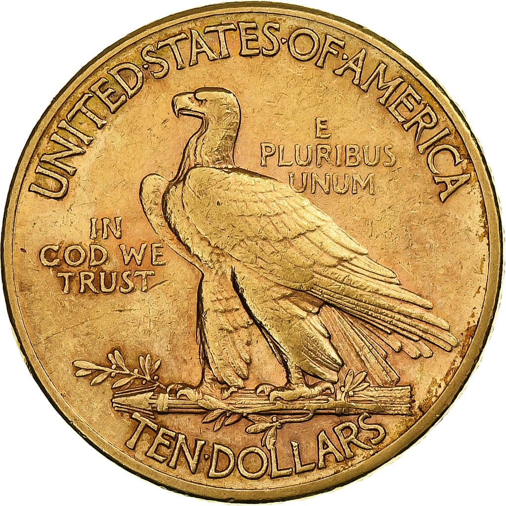 United States, $10, Eagle, Indian Head, 1915, Philadelphia, Gold, EF(40-45)