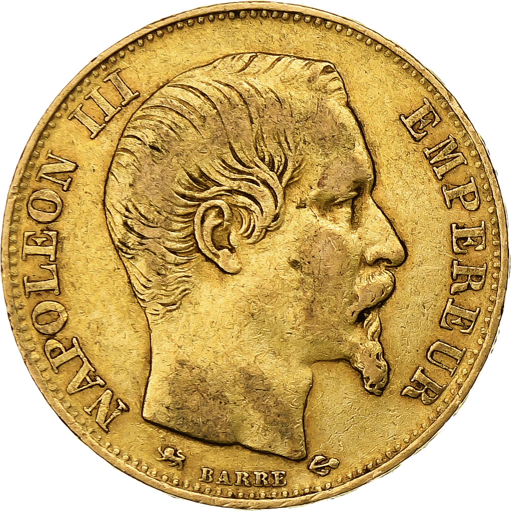 France, Napoléon III, 20 Francs, 1855, Lyon, Or, TTB, Gadoury:1061, KM:781.3