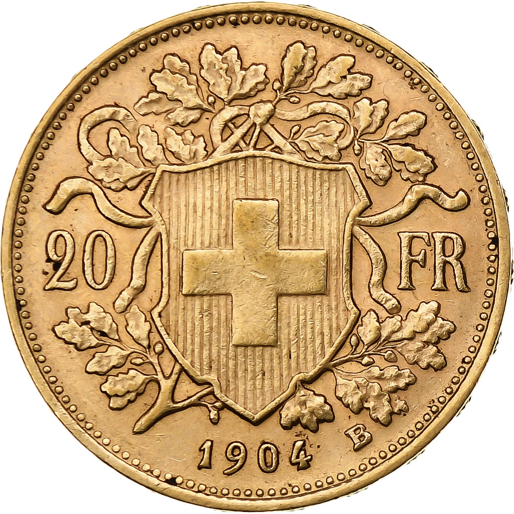 Suiza, 20 Francs, 1904, Bern, Oro, MBC, KM:35.1