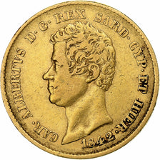 DEPARTAMENTY WŁOSKIE, SARDINIA, Carlo Alberto, 20 Lire, 1842, Genoa, Złoto