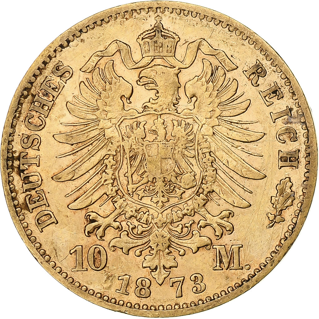 Monnaie, Etats allemands, PRUSSIA, Wilhelm I, 10 Mark, 1873, Hannover, TTB, Or