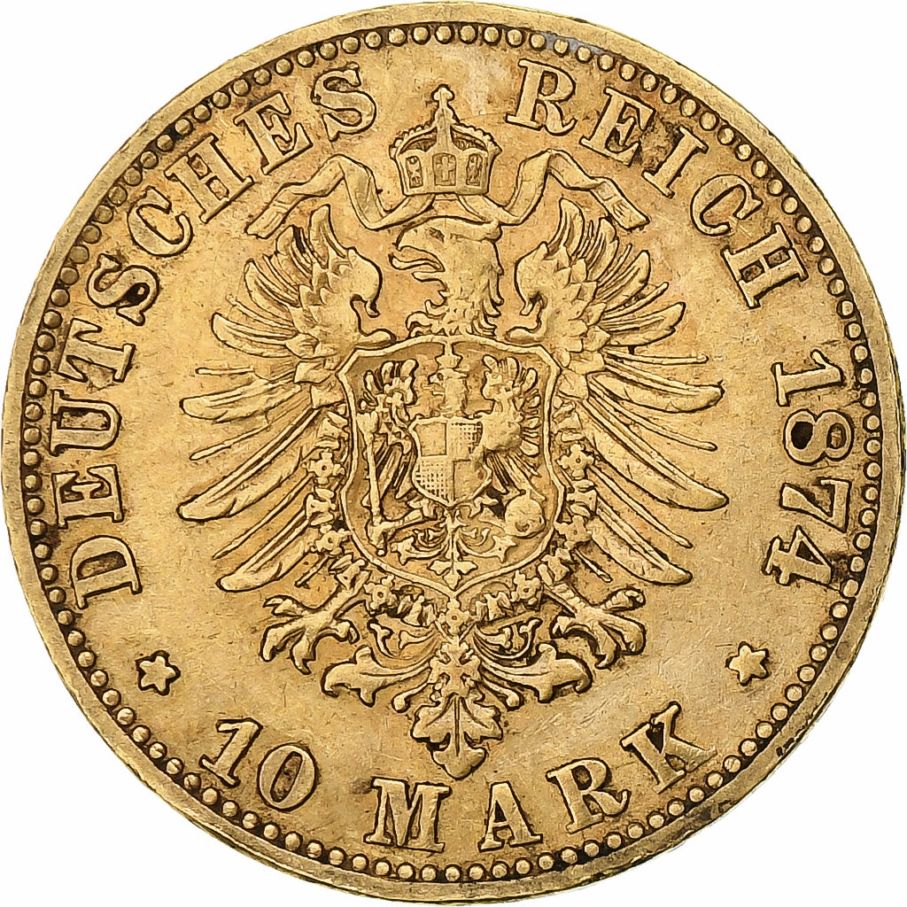 Allemagne, Prusse, Wilhelm I, 10 Mark, 1874 C, Francfort, KM 504