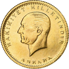 Turkey, 100 Kurush, 1992, Ankara, Gold, MS(63), KM:855