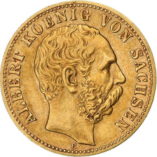 German States, SAXONY-ALBERTINE, Albert, 10 Mark, 1891, Muldenhütten, Gold