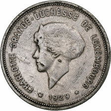 Coin, Luxembourg, Charlotte, 5 Francs, 1929, VF(30-35), Silver, KM:38