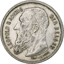 Belgium, Leopold II, 2 Francs, 2 Frank, 1909, Silver, AU(50-53), KM:58.1