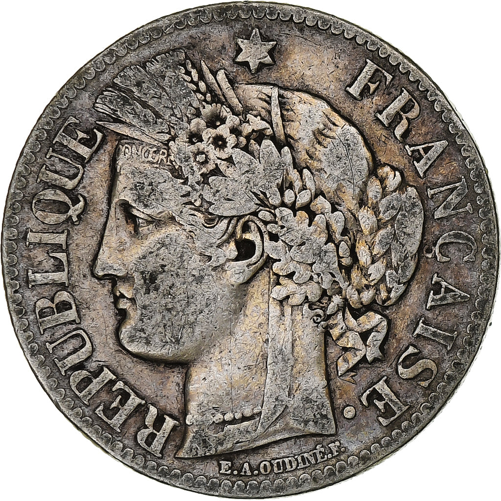 France, 2 Francs, Cérès, 1881, Paris, Silver, VF(20-25), Gadoury:530a