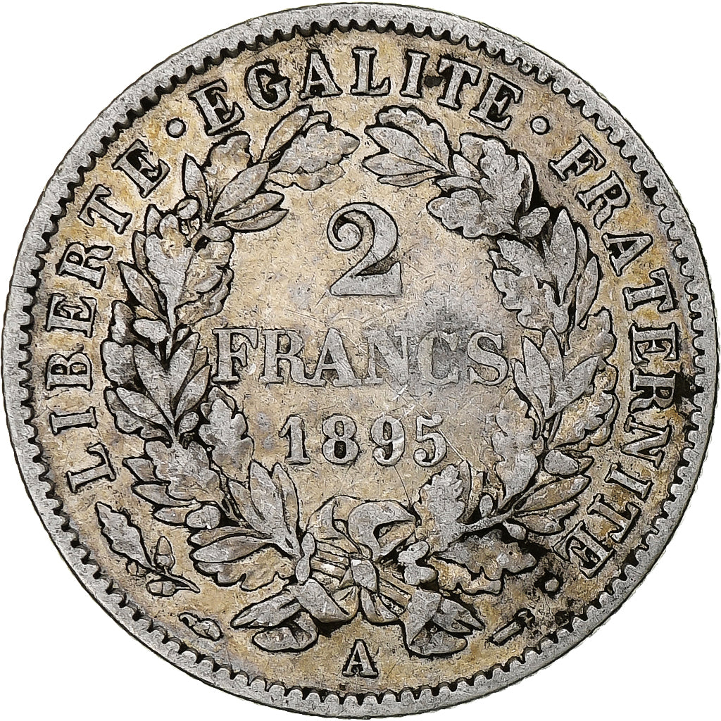 Monnaie, France, Cérès, 2 Francs, 1895, Paris, TB+, Argent, Gadoury:530a