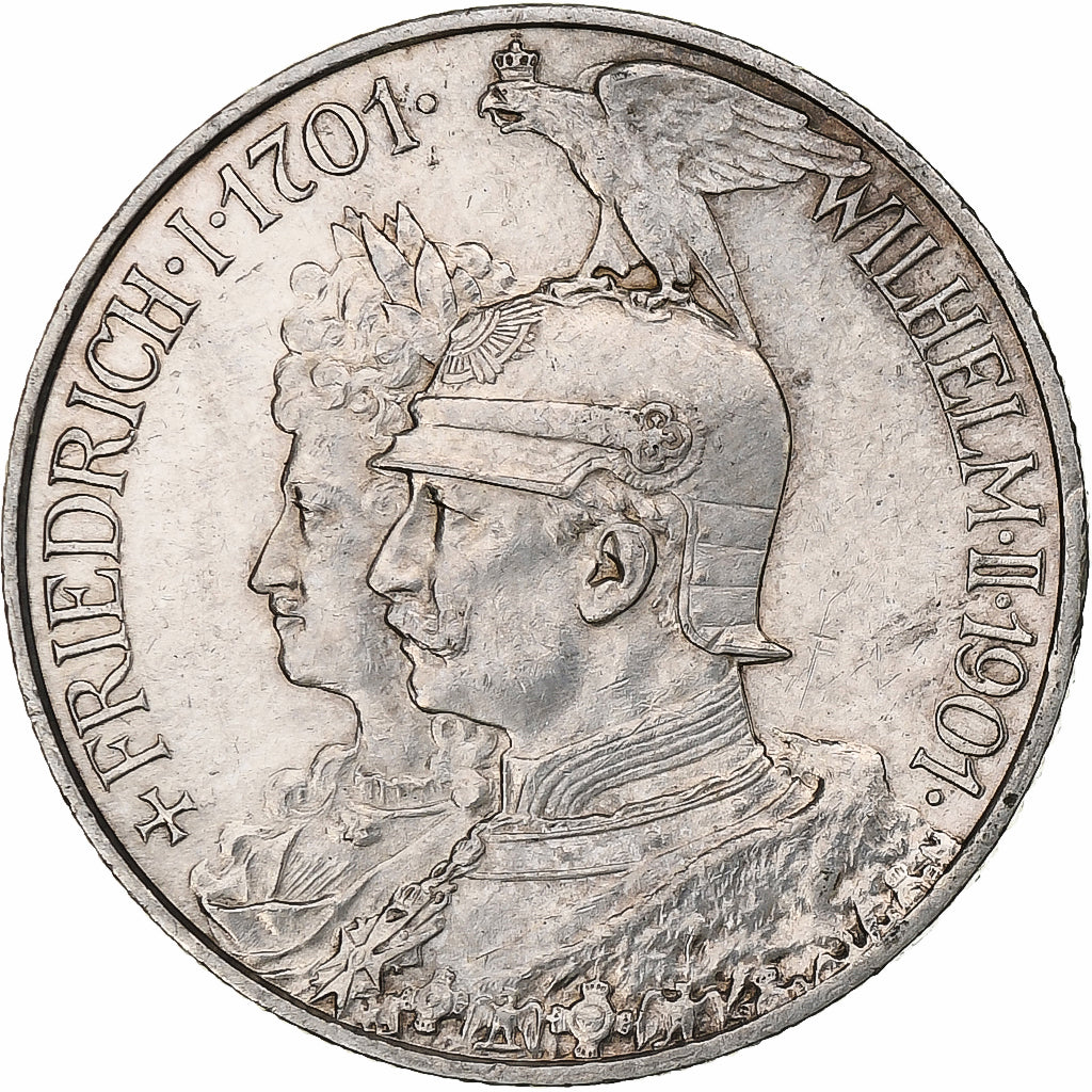 Landy niemieckie, PRUSSIA, Wilhelm II, 2 Mark, 1901, Berlin, Srebro, MS(60-62)