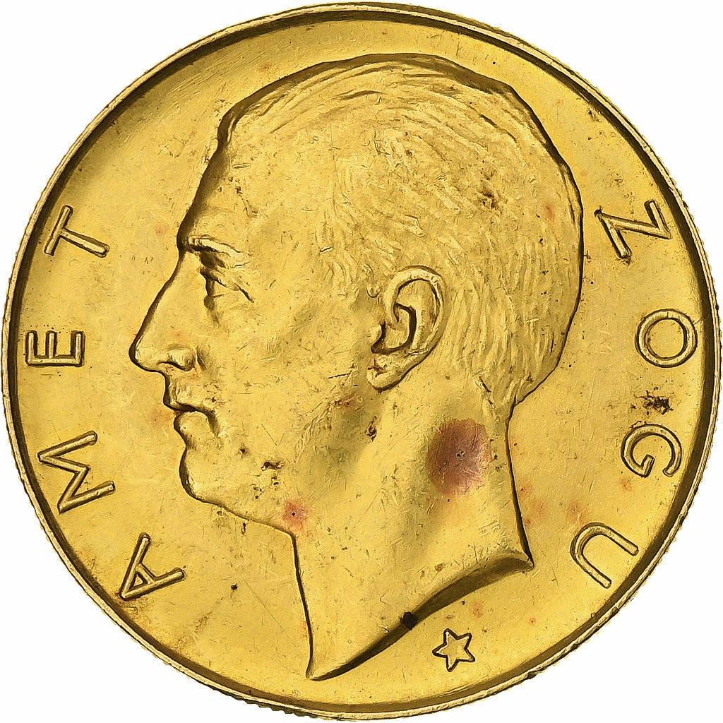 Albanië, Zog I, 100 Franga Ari, 1927, Rome, Goud, PR, KM:11a.2