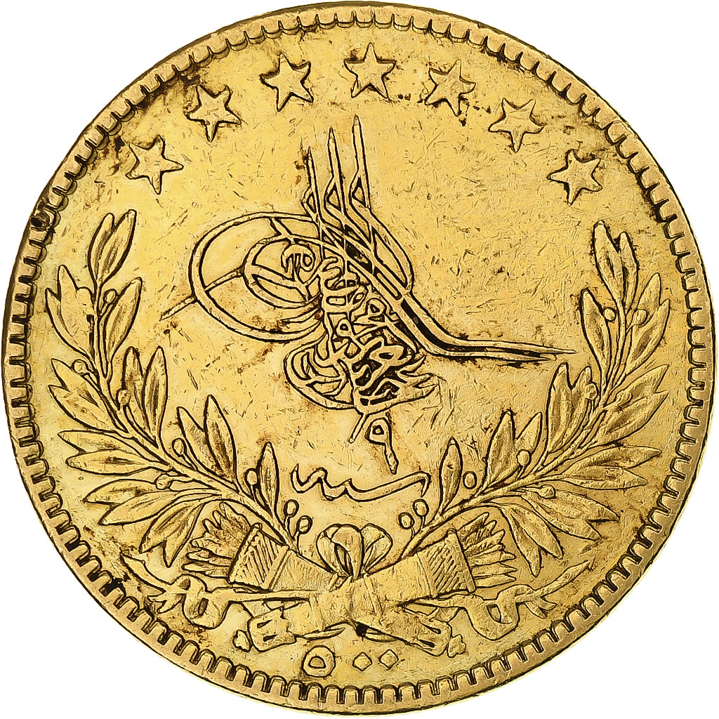 Turquie, Abdul Aziz, 500 Kurush, 1869/AH1277/9, Qustantiniyah, Or, TTB, KM:698