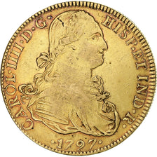 Mexico, Charles IV, 8 Escudos, 1797, Mexico City, Gold, EF(40-45), KM:159