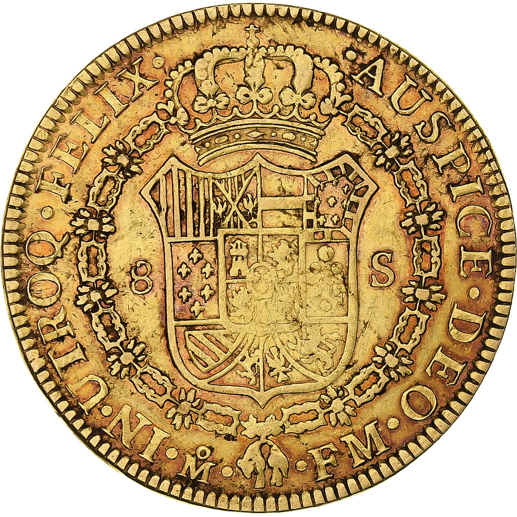 Mexico, Charles IV, 8 Escudos, 1797, Mexico City, Gold, EF(40-45), KM:159