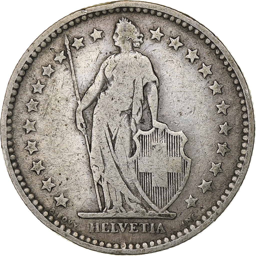 Switzerland, 2 Francs, 1894, Paris, Silver, VF(20-25), KM:21