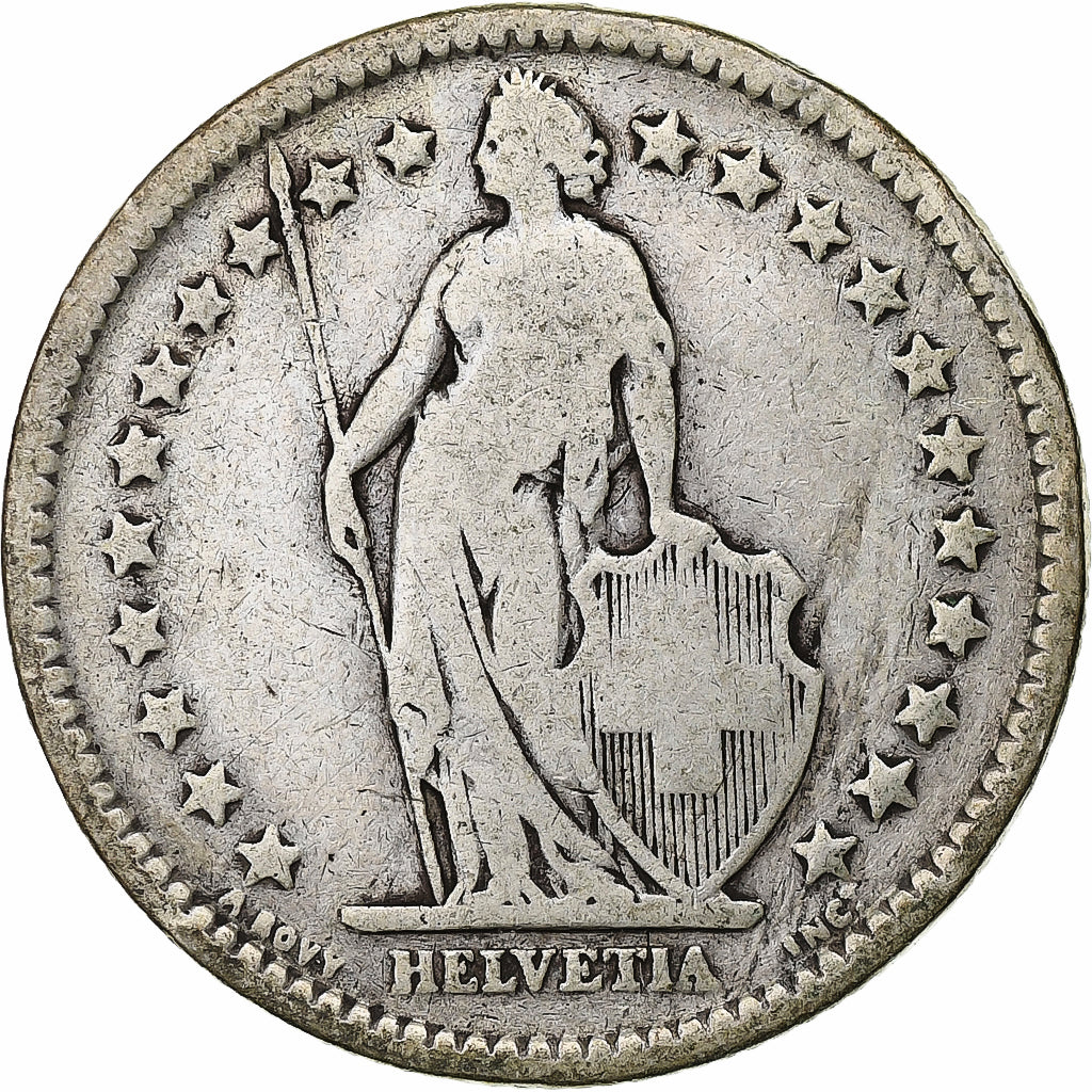 Coin, Switzerland, 2 Francs, 1886, Bern, VF(20-25), Silver, KM:21