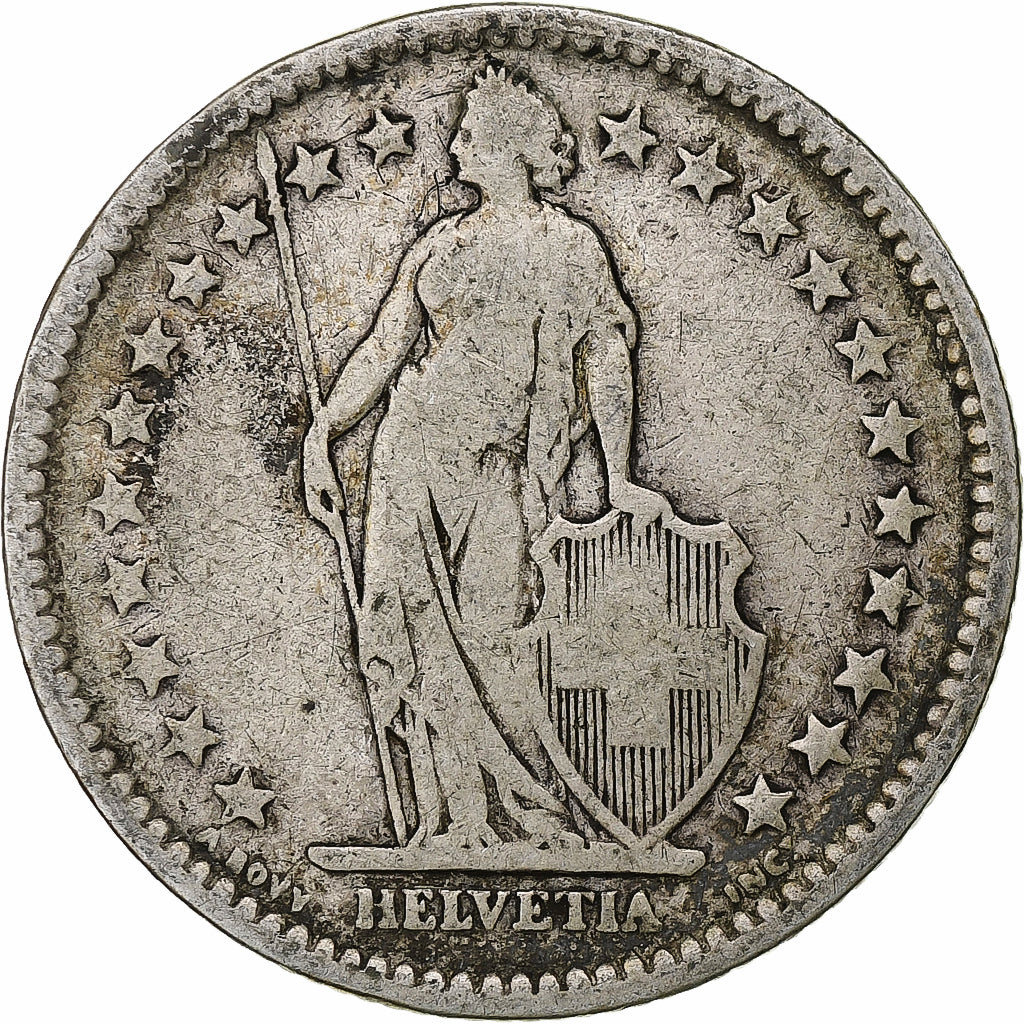 Coin, Switzerland, 2 Francs, 1886, Bern, VF(20-25), Silver, KM:21