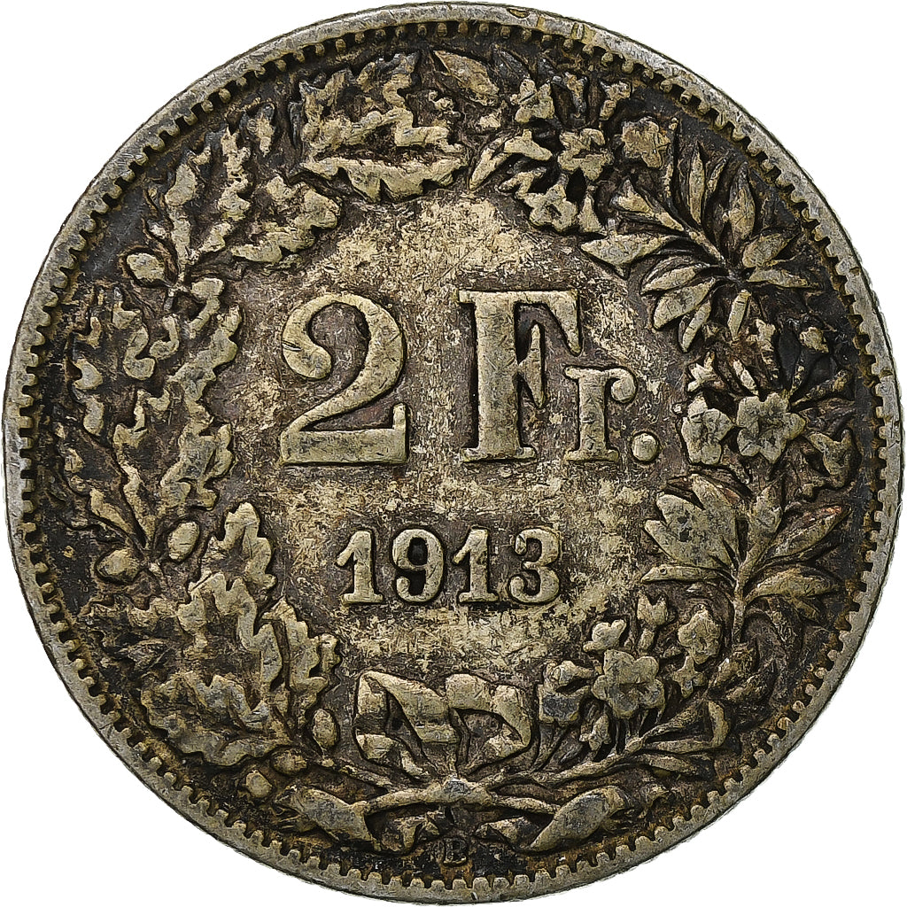 Switzerland, 2 Francs, 1913, Bern, Silver, VF(20-25), KM:21