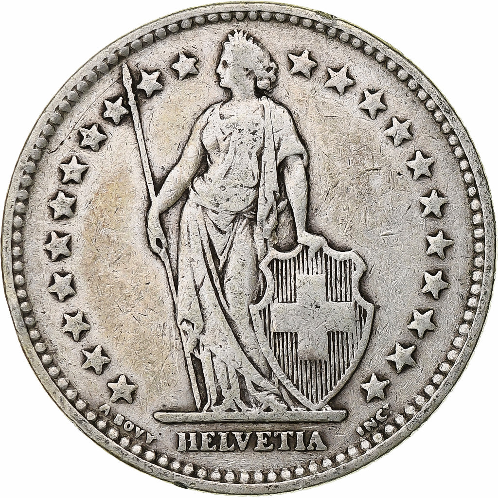 Coin, Switzerland, 2 Francs, 1921, Bern, EF(40-45), Silver, KM:21