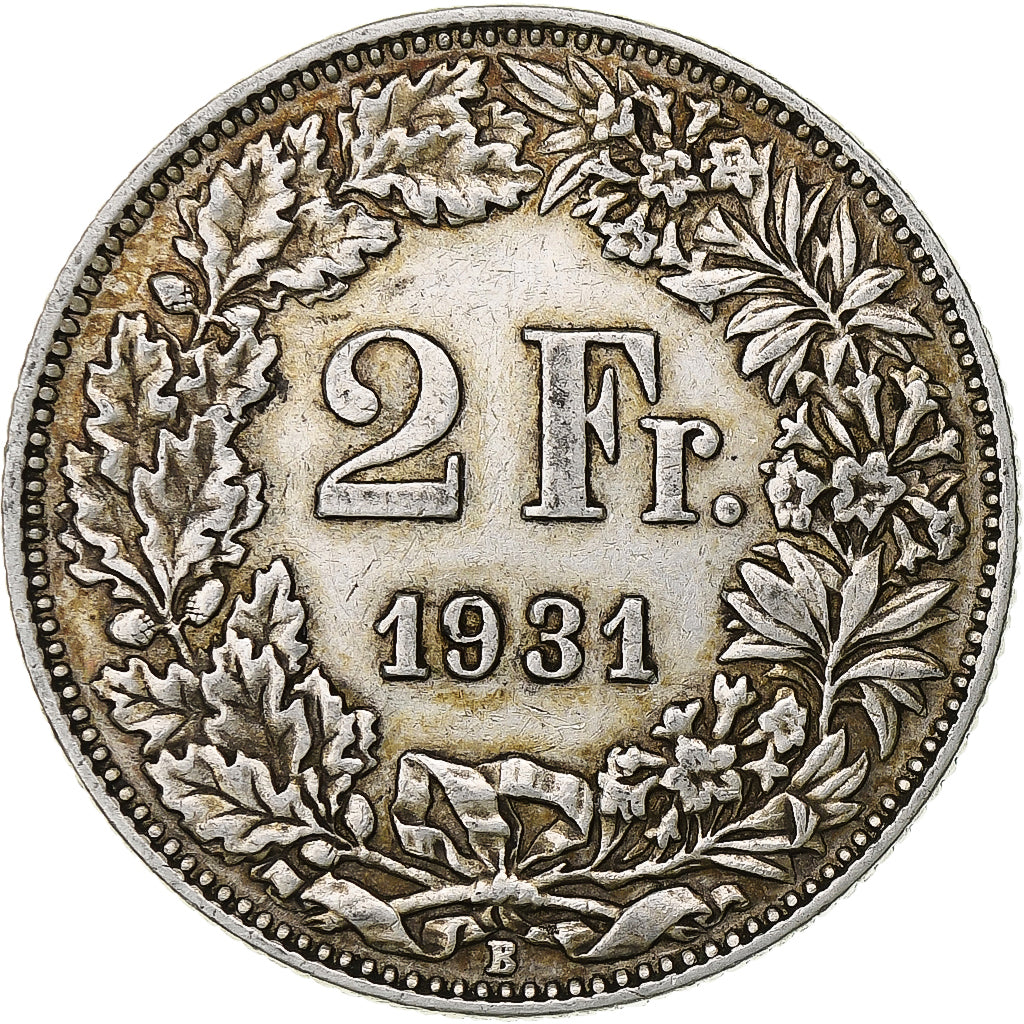 Moneta, Svizzera, 2 Francs, 1931, Bern, BB, Argento, KM:21