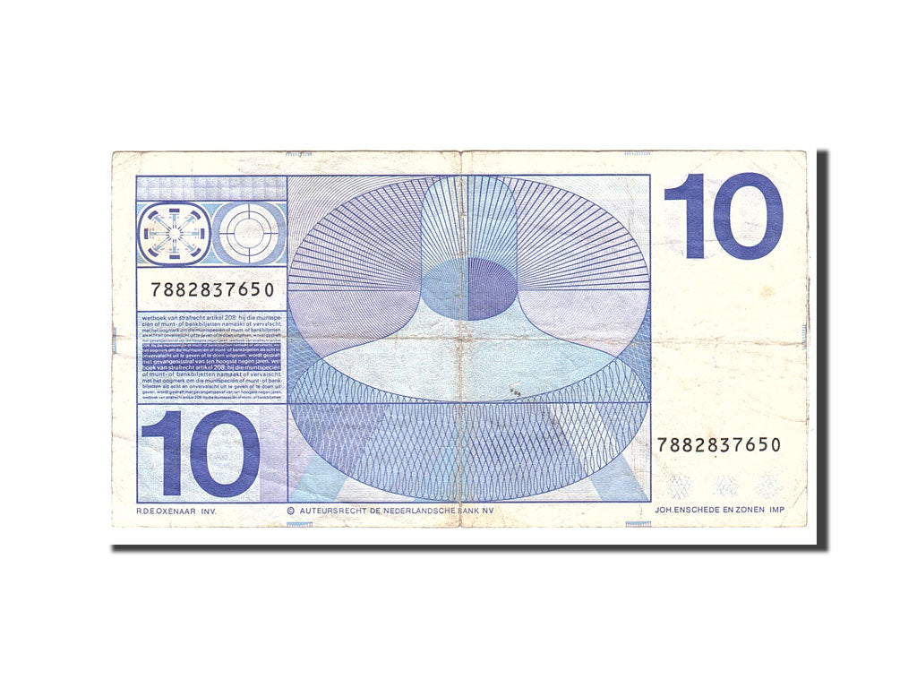 Banknote, Netherlands, 10 Gulden, 1968, 1968-04-25, KM:91b, VF(30-35)