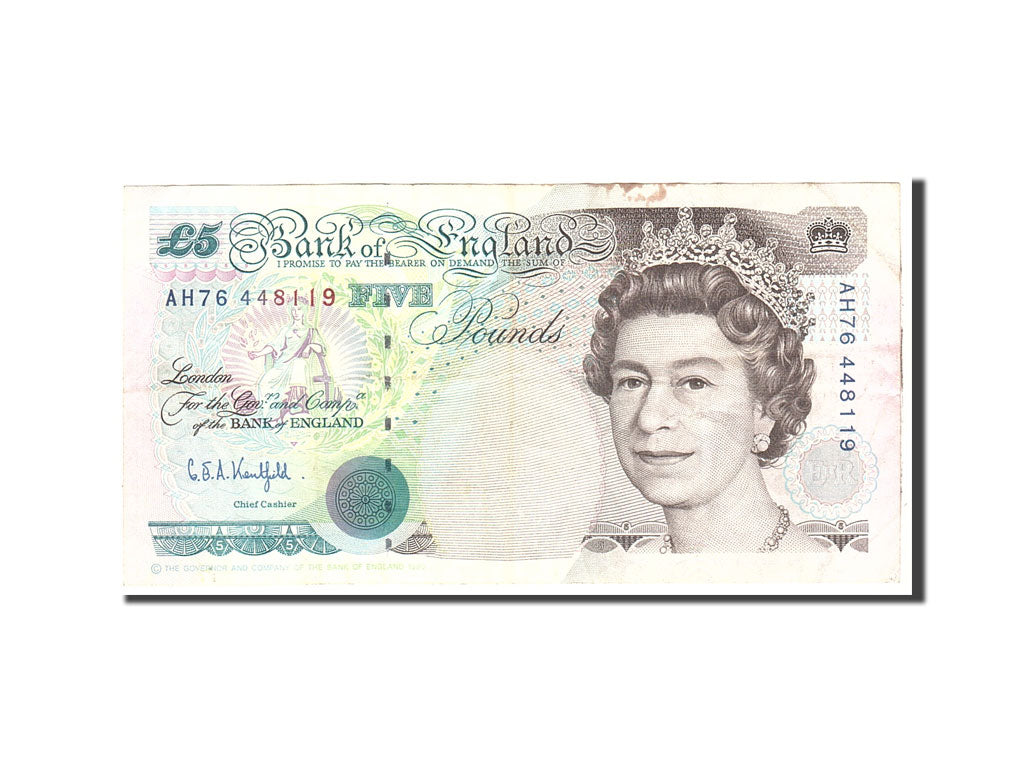 Great Britain, 5 Pounds, 1991, KM:382b, Undated, EF(40-45)