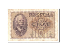 Italie, 5 Lire, 1940, KM:28, Undated, TB