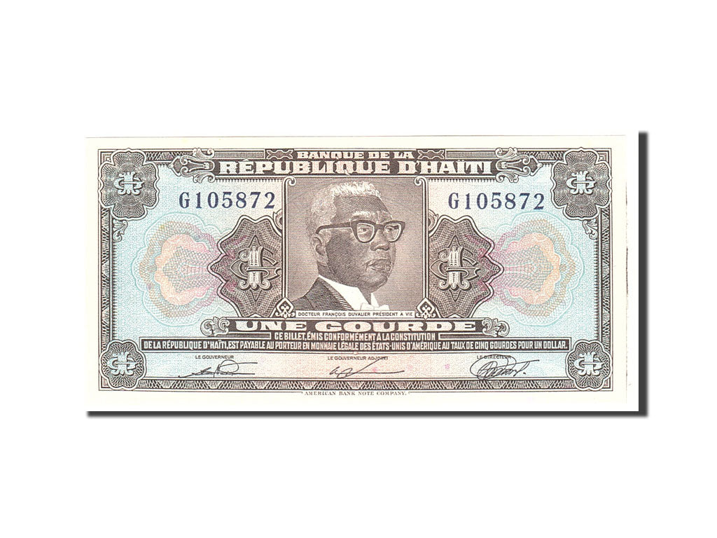 Banknote, Haiti, 1 Gourde, 1919, Undated, KM:200a, UNC(65-70)