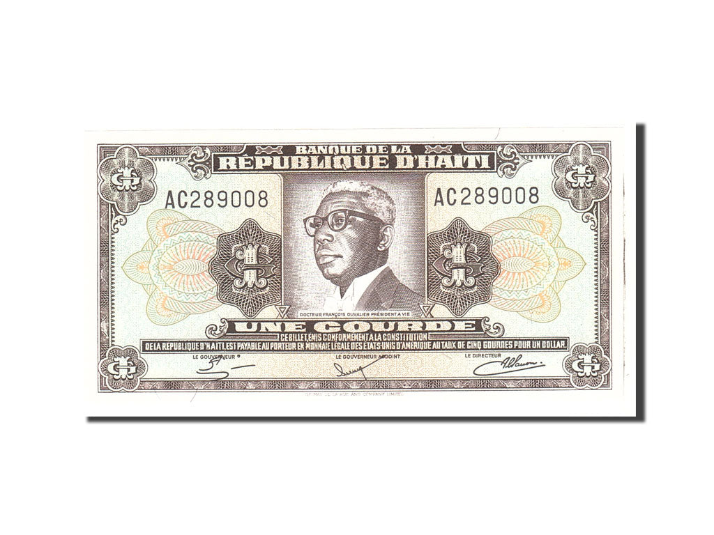 Haiti, 1 Gourde, 1919, KM:196a, Undated, UNC(65-70)
