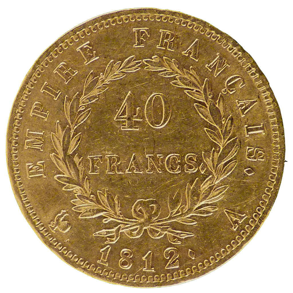 FRANCE, Napoléon I, 40 Francs, 1812, Paris, AU(50-53), Gold, Gadoury #1084, 1...